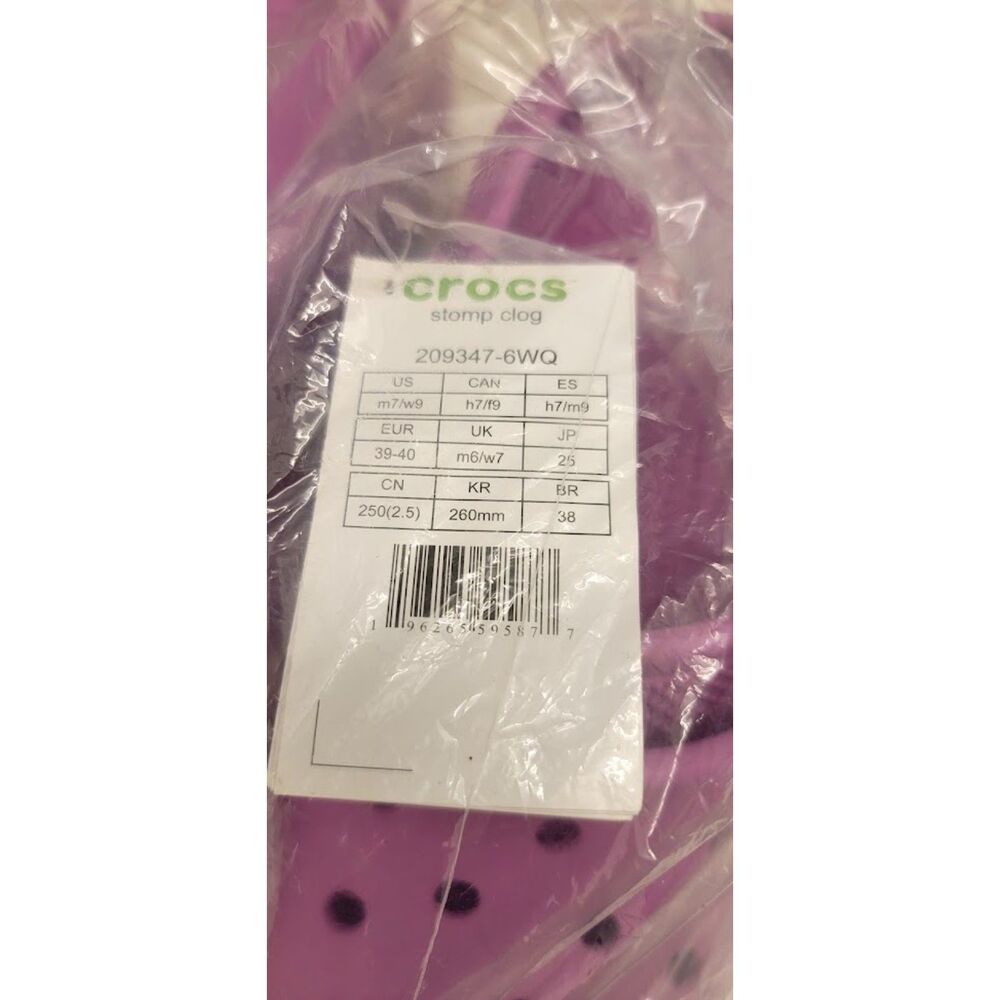 Crocs Platform Chunky Stomp Clogs Bubble Pink Purple Barney Ladies 9 BNWT - Picture 3 of 9